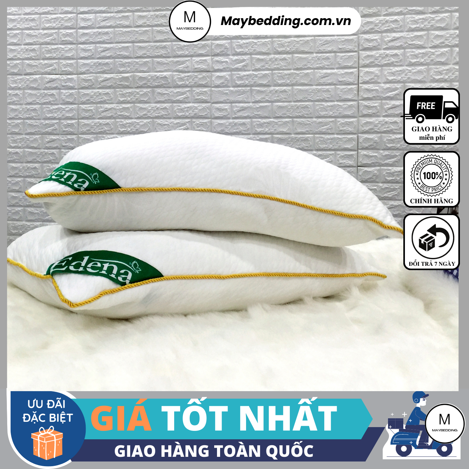 Gối Nằm Deluxe Edena 45x65cm