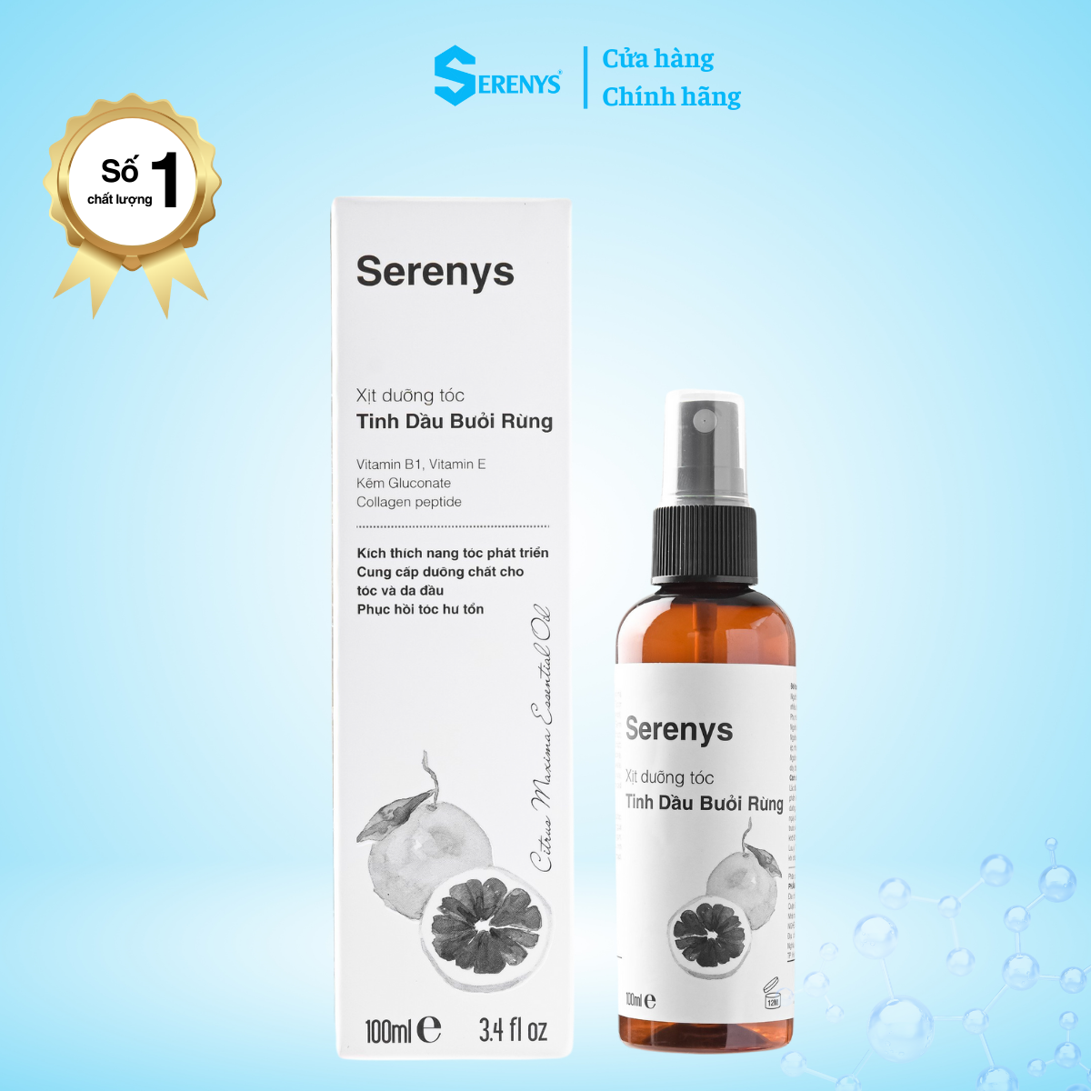 Xịt dưỡng tóc Serenys Tinh dầu bưởi rừng