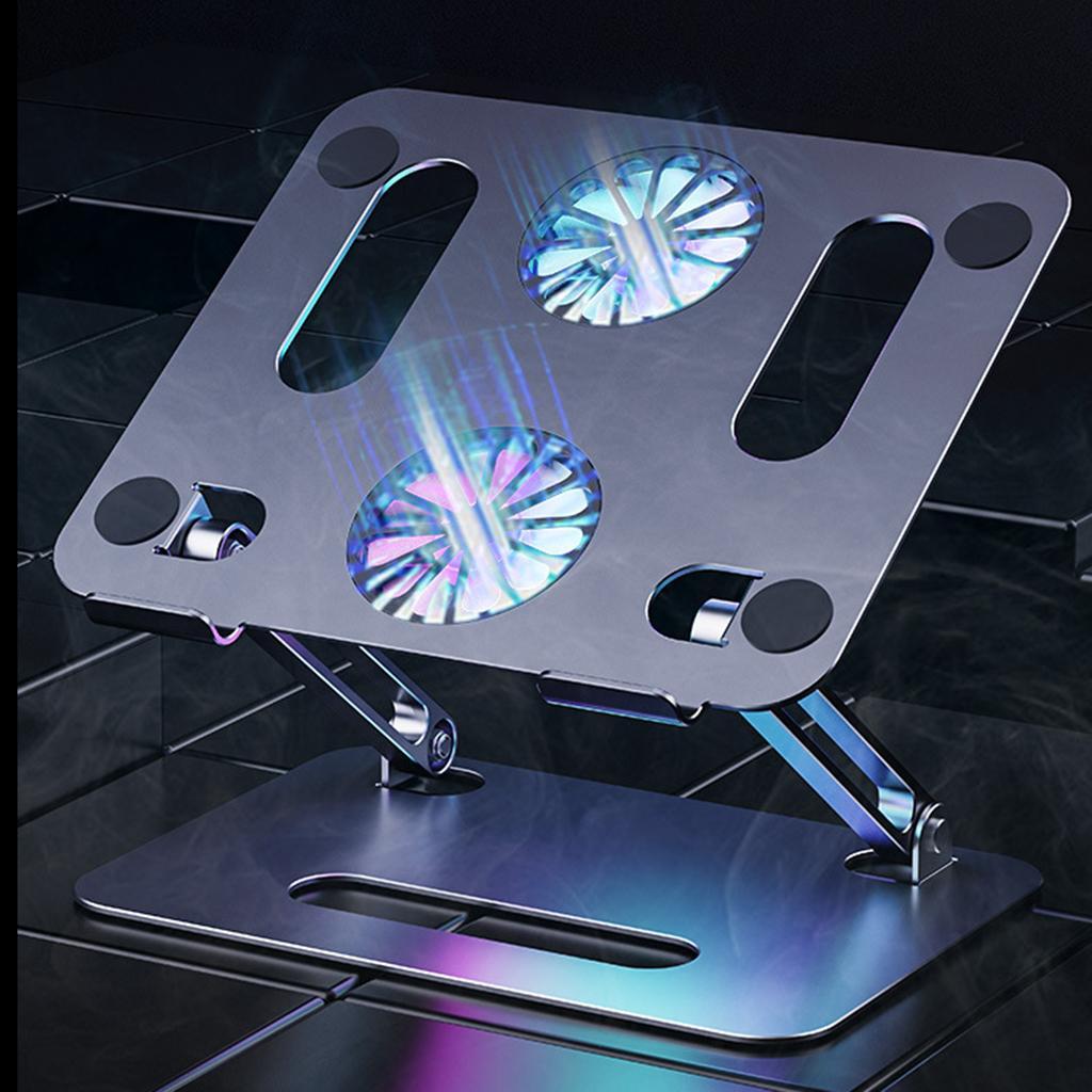 Adjustable Metal Laptop Stand Reading Holder Riser with Cooling Fan