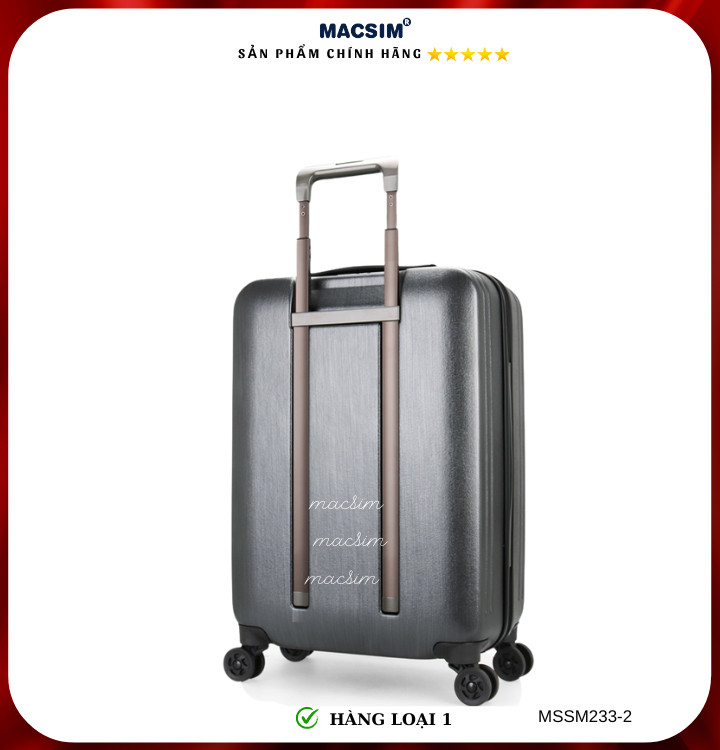 Vali cao cấp Macsim Smooire MSSM233-2 cỡ 21 inch màu Black, gold - Hàng loại 1