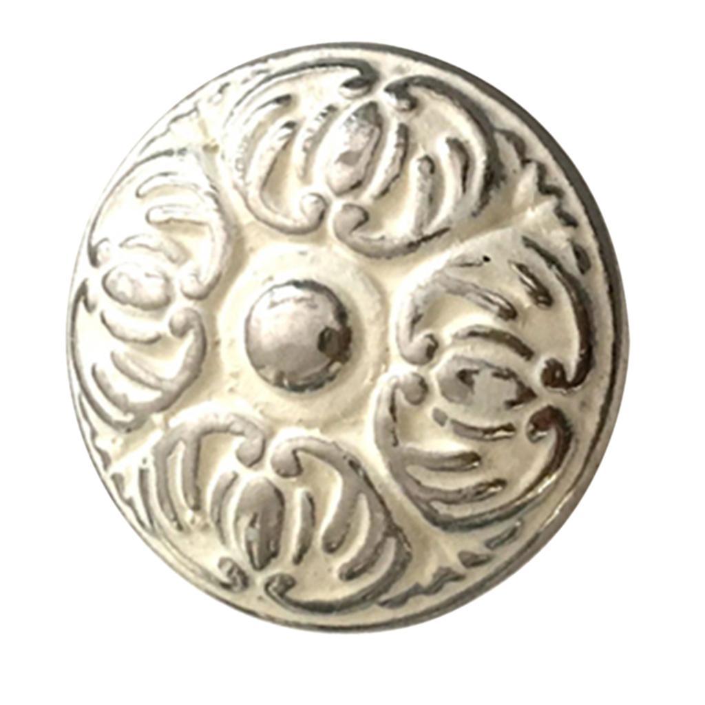 6Pcs Bedroom Drawer Knob,Silver Embossing Pattern