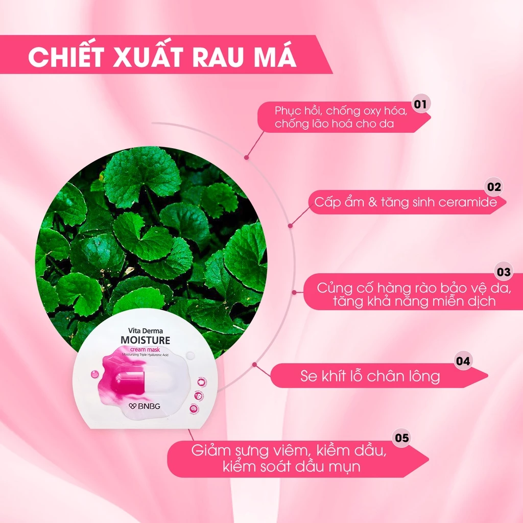 Combo 10 Mặt Nạ Kem Cấp Ẩm Đa Tầng BNBG Vita Derma Moisture Cream Mask 30ml/miếng