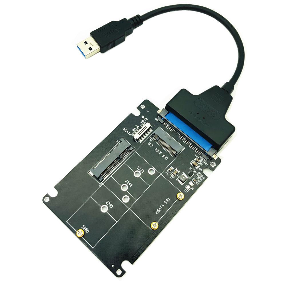 Bộ chuyển đổi mSATA sang SATA B Phím m.2 Thẻ chuyển đổi SATA SSD sang SATA Bộ chuyển đổi mSATA m.2 NGFF sang USB cho mSATA M.2 2 trong 1 SSD HDD Riser