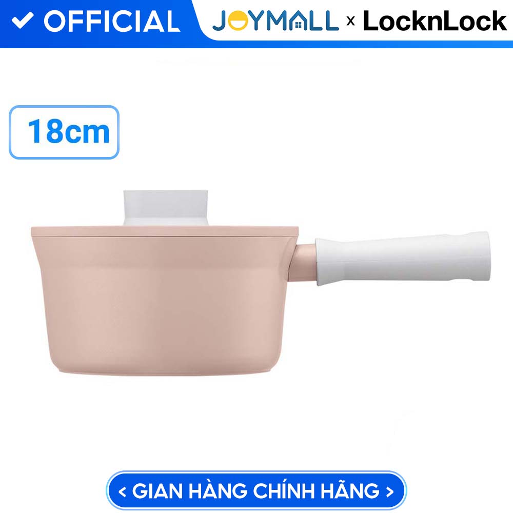 Nồi chảo/Quánh nhôm Lock&amp;Lock chống dính Suit IH 18cm CSU1181PIK - Hàng chính hãng, dùng được bếp từ, tay cầm êm, dẫn nhiệt nhanh - JoyMall