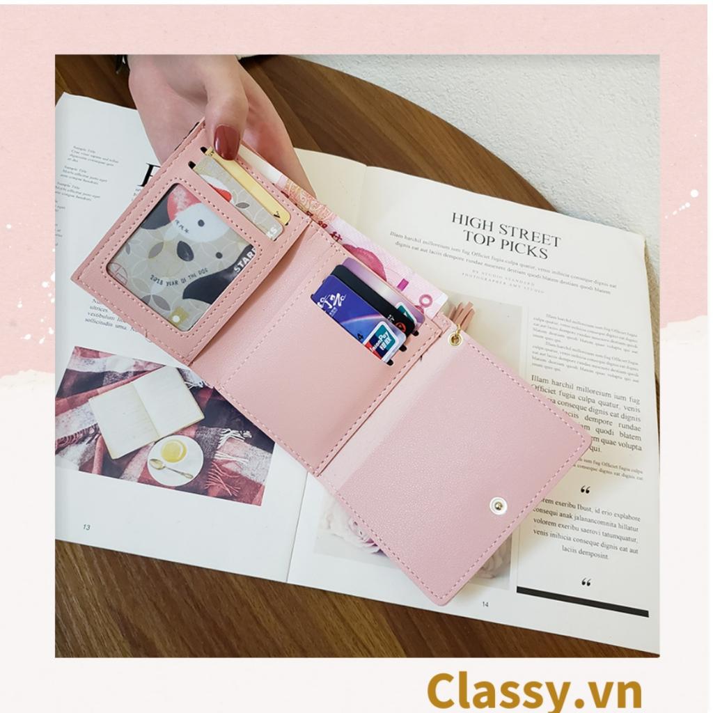 Ví bóp nữ Classy mini ngắn gấp 3 nhỏ gọn có thể bỏ túi, hình chú heo T699