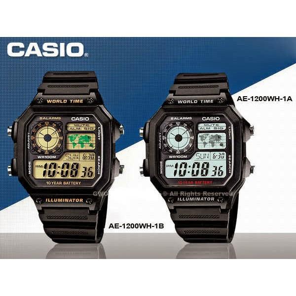 Đồng hồ nam CASIO chính hãng AE-1200WH, dây nhựa