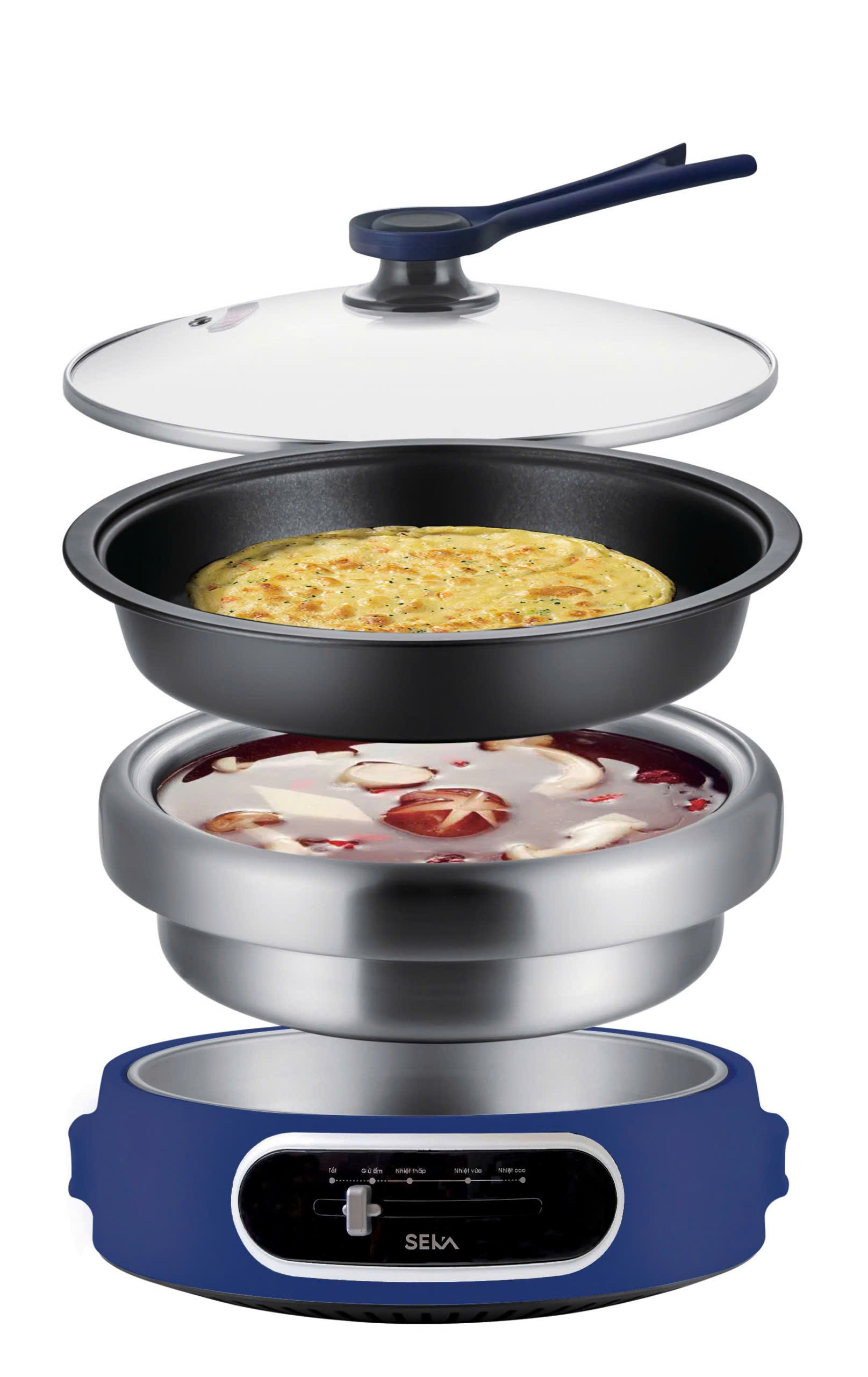 Nồi Lẩu Nướng Đa Năng 2in1 SEKA SK640 Dung Tích 4L, 1300W Lòng Nồi Tháo Rời Dễ Vệ Sinh -  Hàng Chính Hãng