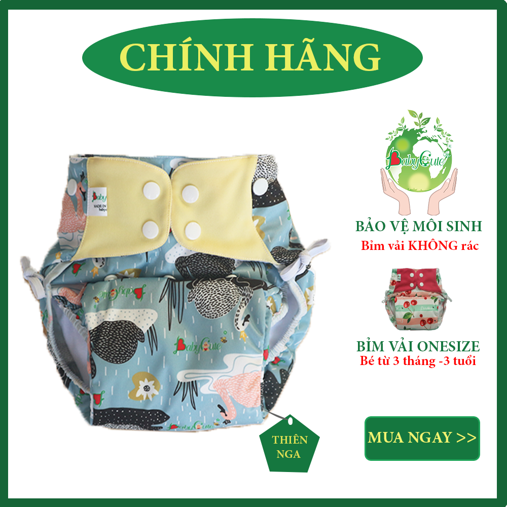 Tã vải BabyCute ban Đêm Siêu chống tràn - Mua 2 bộ tã size S (3-9kg) - Tặng 1 bỉm Cotton size 1 (5-10kg) - Giao mẫu ngẫu nhiên