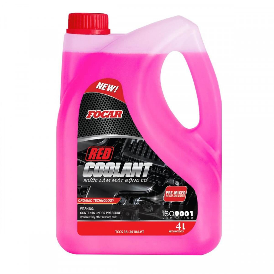 Nước làm mát động cơ ô tô Focar Red Coolant 4L