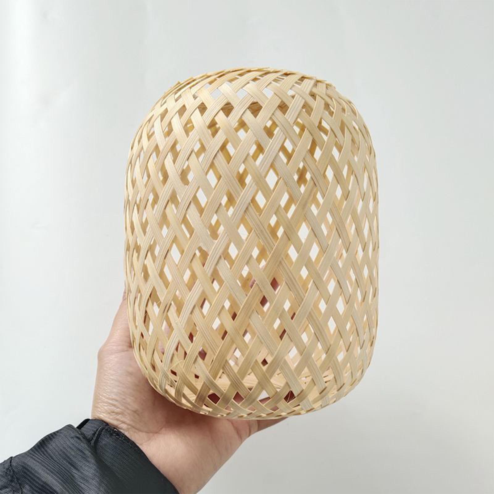 Bamboo Handwoven Lamp Shade Chandelier Light Cover for Living Room Cafe Bar