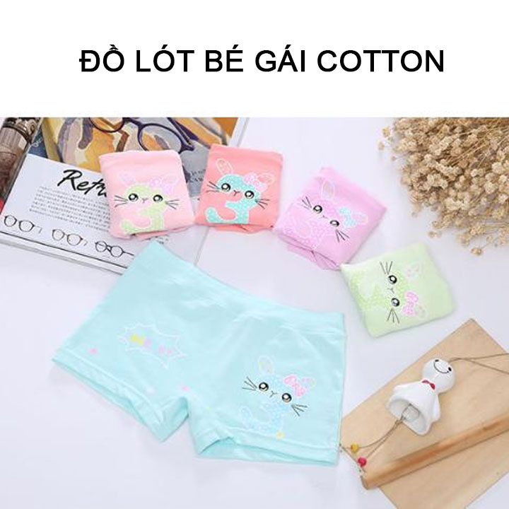 Combo 5 chiếc quần lót bé gái vải cotton cao cấp nguyên chất