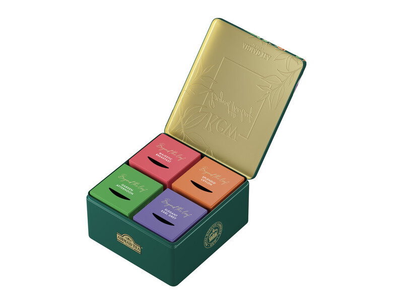 TRÀ AHMAD ANH QUỐC - KEW - BỘ SƯU TẬP 4 VỊ XANH hộp sắt vuông - Kew Selection