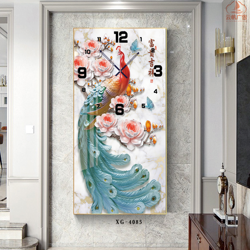Đồng Hồ Treo Tường Chim Công Tuyệt Đẹp - Tranh Tráng Gương Treo Tường Kết Hợp Đồng Hồ Giá Rẻ