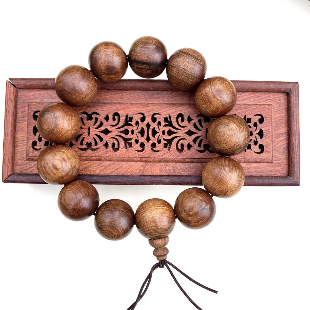 Vòng tay gỗ Bách Xanh cổ thụ thơm ngọt - Núm Hồ Lô Tài Lộc - Bình An - Bracelet of HAHANCO