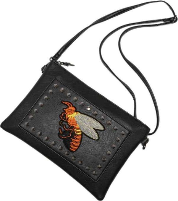 Men's Fashion Clutch Bag Pattern PU Leather wallet - Black