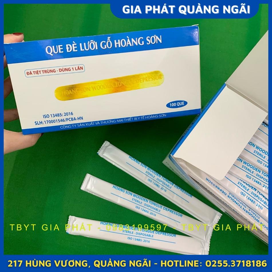 QUE ĐÈ LƯỠI GỖ TIỆT TRÙNG HOÀNG SƠN (HỘP 100 CÁI)