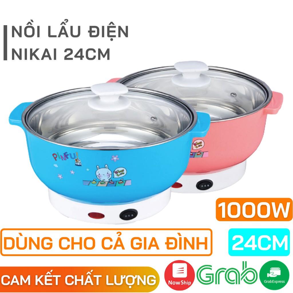 Nồi Lẩu Điện Mini 24cm Nika 1000W Inox 304