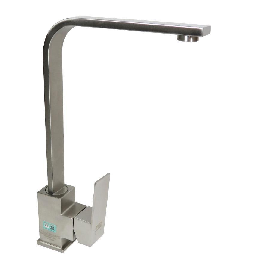 Vòi rửa chén Nóng Lạnh INOX SUS 304 xoay 360 gắn chậu rửa chén TẶNG KÈM 2 DÂY CẤP INOX VRCV03