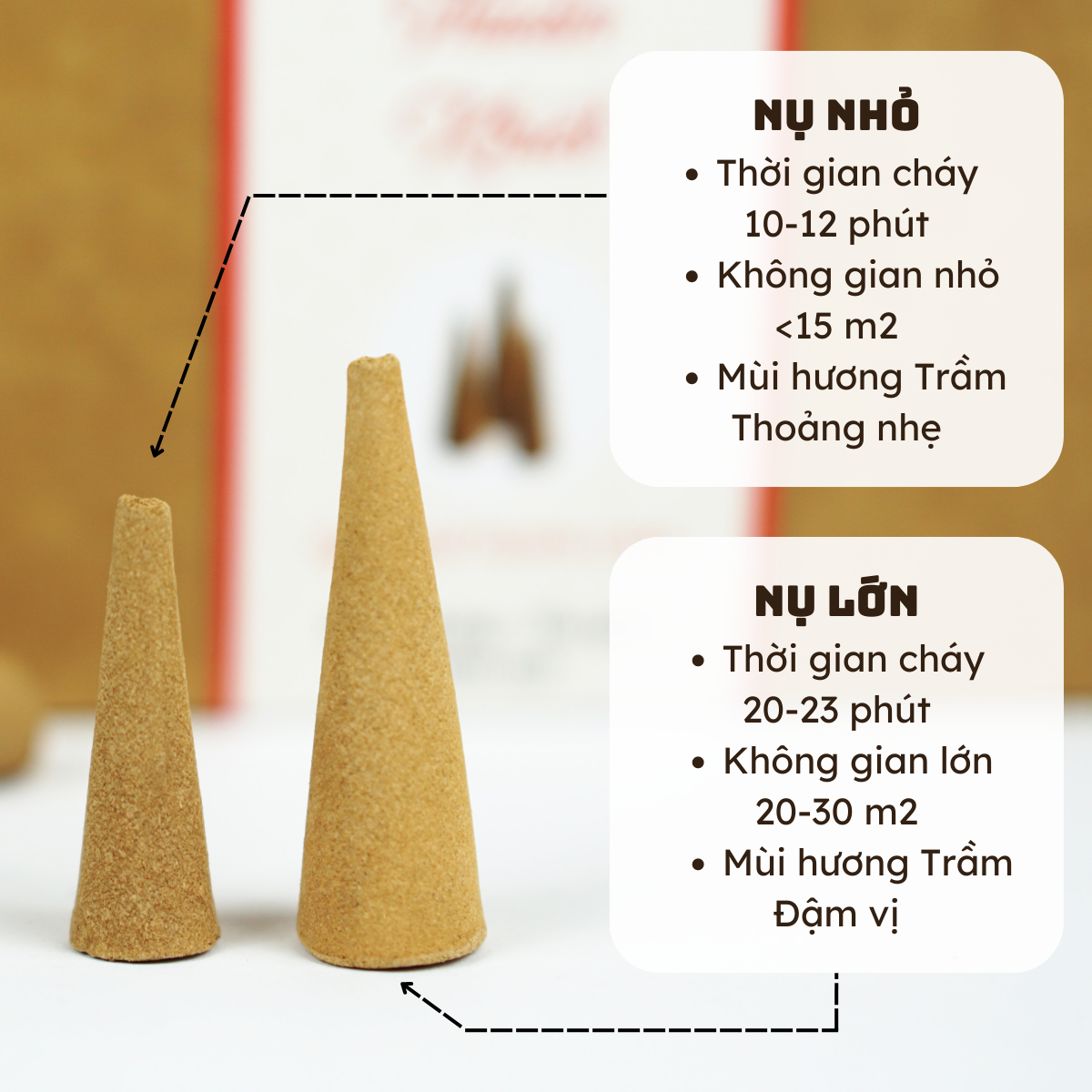 Nhang nụ Trầm hương Liên Tâm - hương thơm dịu ngọt, lan toả không gian