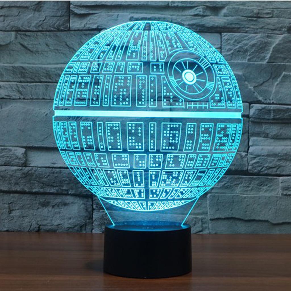 3D Illusion Acrylic Touch Decorating Lamp Light for Star War Multi-color