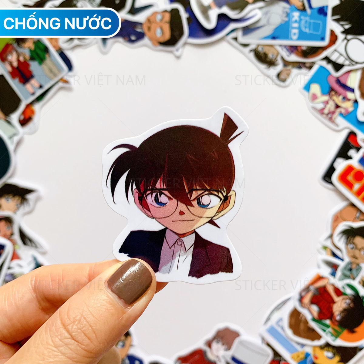 sticker Conan Thám Tử Nhí Lừng Danh Kaito Kid trang trí siêu dễ thương chống nước - gói nhỏ - 20 hình