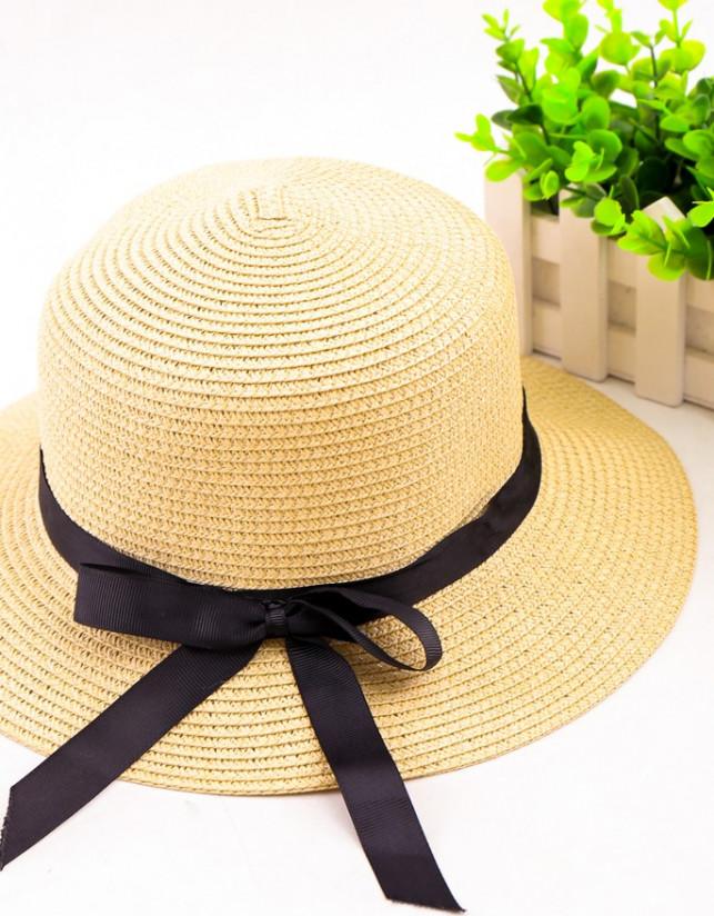 Mũ cói dáng xinh vành nhỏ đính nơ điệu đà phong cách Vintage