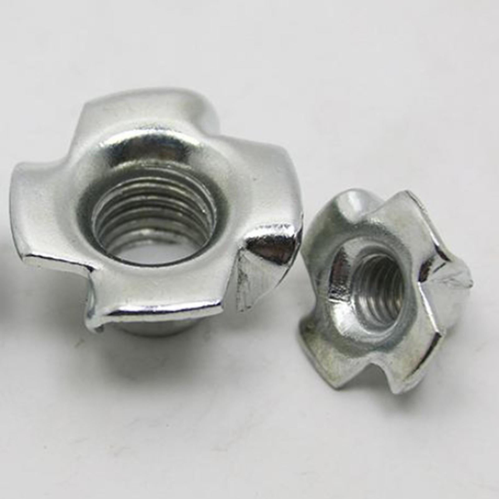 50 Pieces Four Claw Nuts M3 M5 M6 M8 M10 Inlaid Nut for Wooden Furniture Rock Climbing Holds