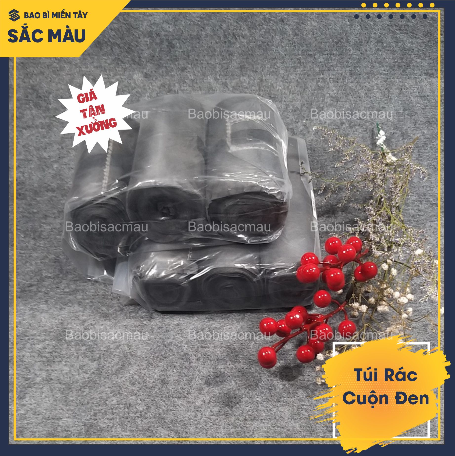 Túi đựng rác( 1Kg) màu đen và màu ngẫu nhiên, bền đẹp và chắc chắn với nhiều loại kích thước