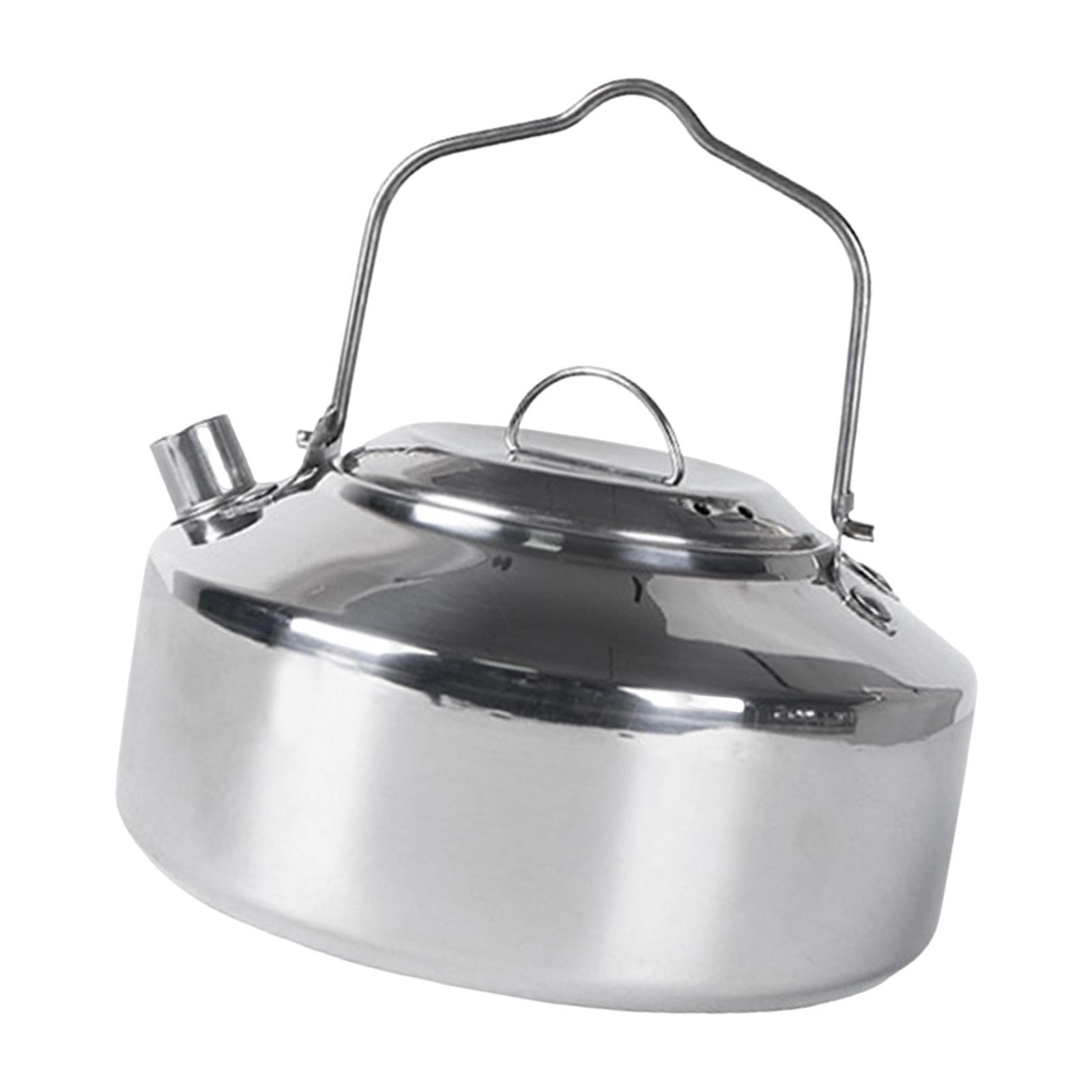 Water Boiler Teapot Anti Scald and Lockable Handle Cook Pot Portable Stoves Pot Camping Water Kettle for Backpacking Mountaineering Campfire