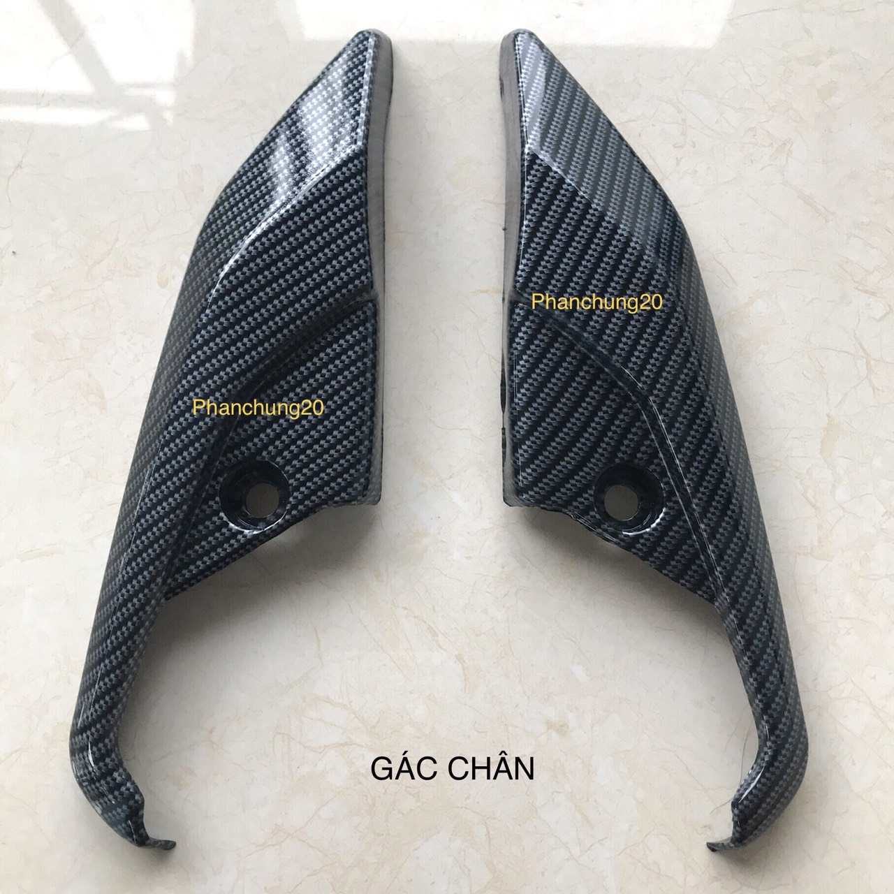 CẶP ỐP GÁC CHÂN SAU  DÙNG CHO ĐỜI XE SH 2012 2013 2014 2015 2016 CACBON