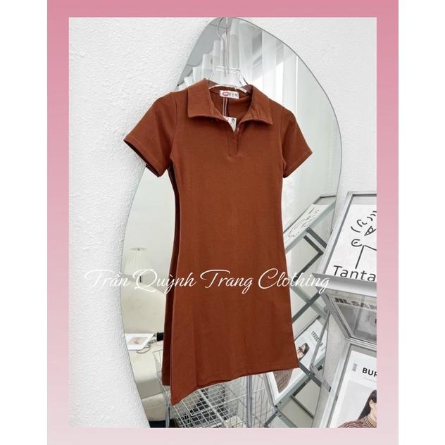 Đầm Body ,váy body cổ đức cộc tay chất cotton thun mát