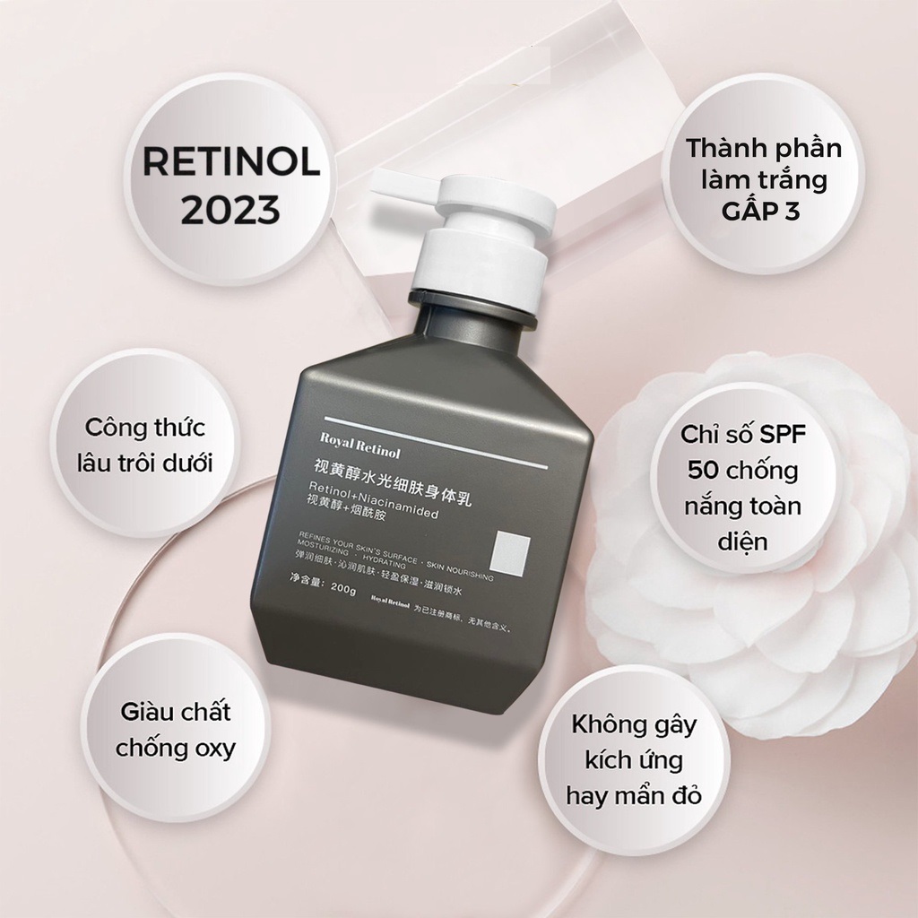 [COMBO HOT] Kem Body Rmon Dưỡng Trắng Tế Bào Gốc 200ml + Kem Kích Trắng Retinol B22 The Matrix 200gr