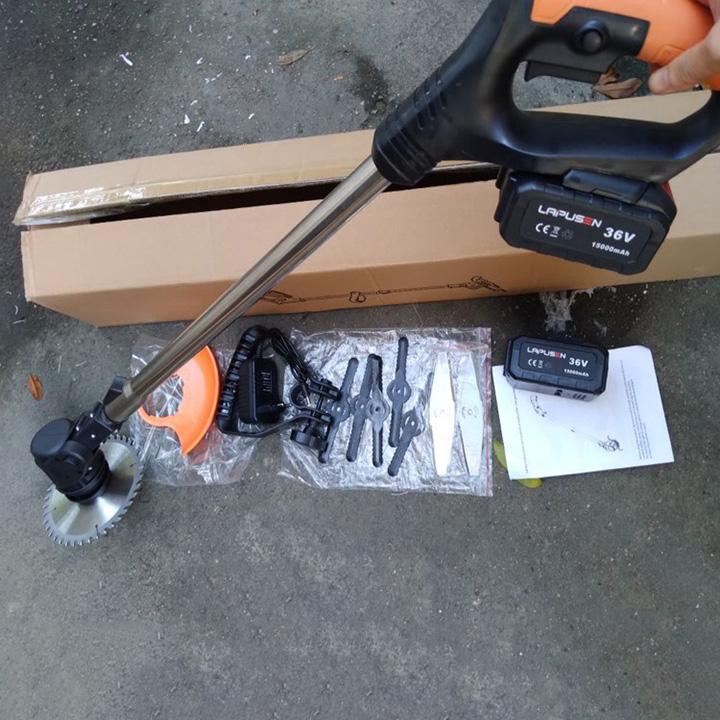 Máy cắt cỏ, tỉa cành cầm tay 2 PIN 15000mah, động cơ mạnh 1800w