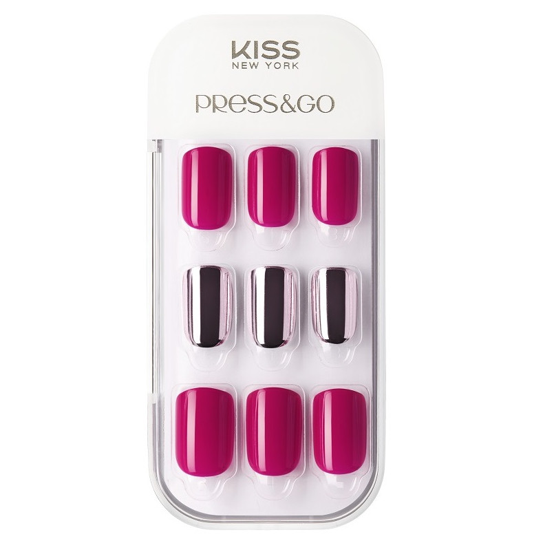 Bộ 30 Móng Tay Gel Tự Dán Press &amp; Go Kiss New York Nail Box - Ruby (KPNA16KA)