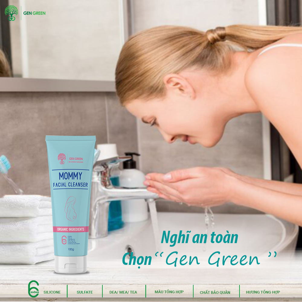 SỮA RỬA MẶT HỮU CƠ GENGREEN DÀNH CHO MẸ BẦU VÀ MẸ SAU SINH - MOMMY FACIAL CLEANSER