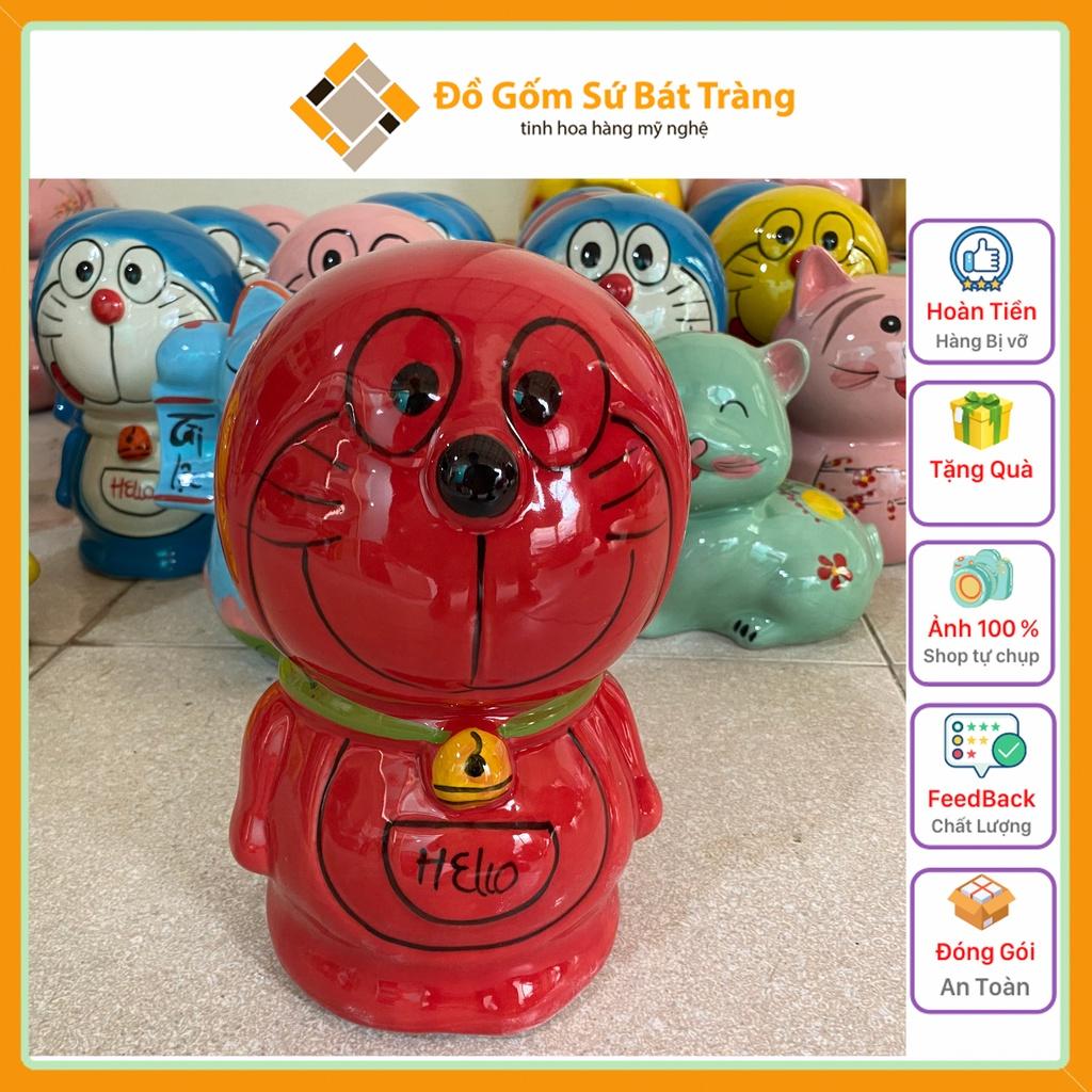 Heo sứ Doraemon dễ thương Bát Tràng, heo đất tiết kiệm cute