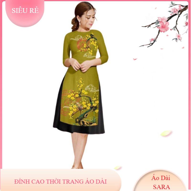 SET ÁO DÀI CÁCH TÂN LỤA XANH