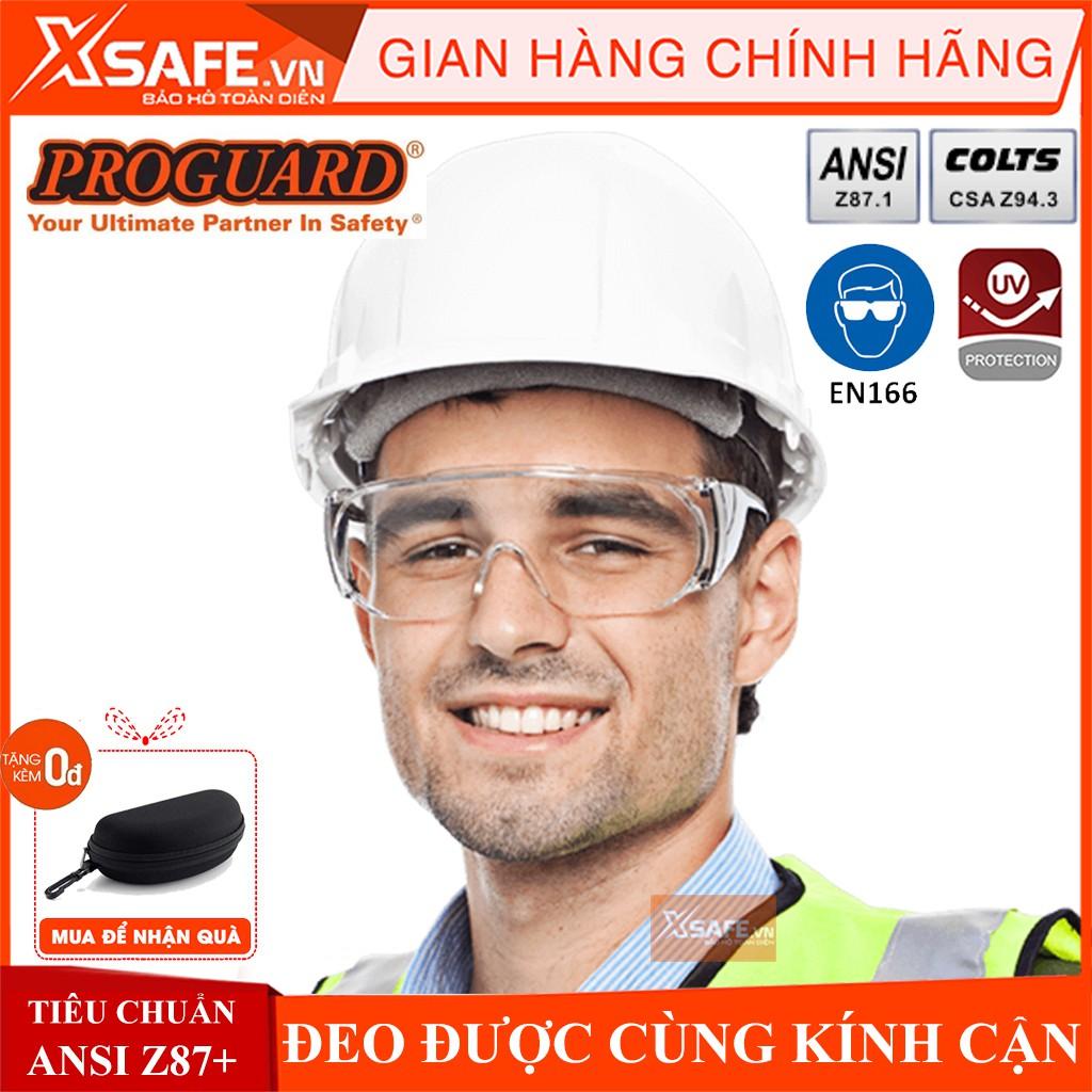 Kính bảo hộ PROGUARD VS-2000C kính trong suốt, phòng dịch, chống bụi, tia UV, chống hóa chất đeo được cùng kính cận