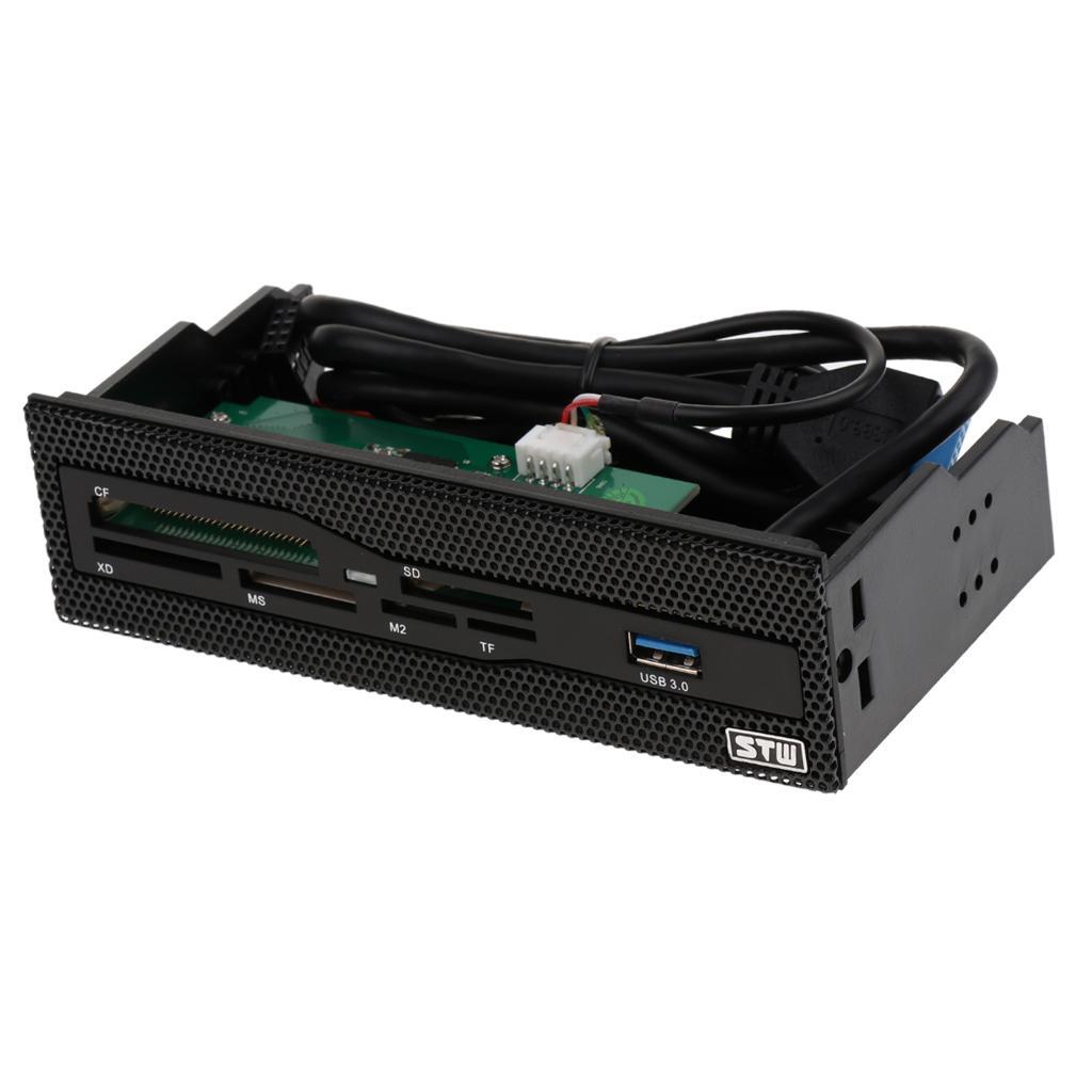 1Pack 5.25inch Desktop Case Front Panel USB3.0 Power Internal Card Reader
