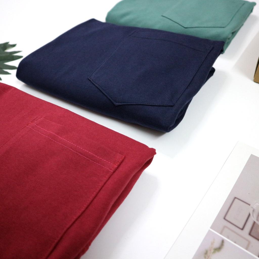 Áo Thun Phối Túi Đơn Giản Unisex Form Rộng