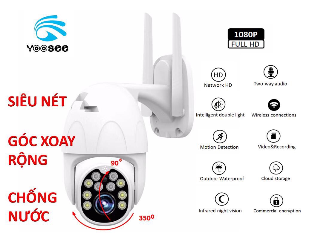 Camera Ip Wifi Ngoài Trời Yoosee GW-D10S Ban Đêm Có Màu - Hàng Nhập Khẩu