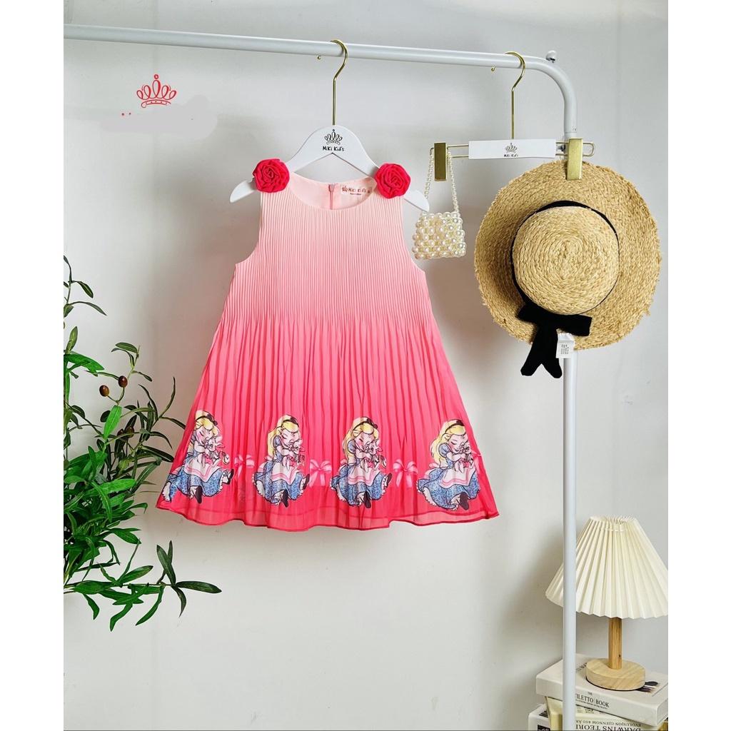 Đầm voan công chúa cho bé gái màu sắc cầu vồng mẫu mới nhất size 12-35kg hàng thiết kế cao cấp