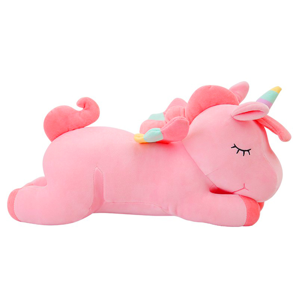 Gấu bông ngựa một sừng unicorn nằm (50 cm) gb45 (Màu Hồng)