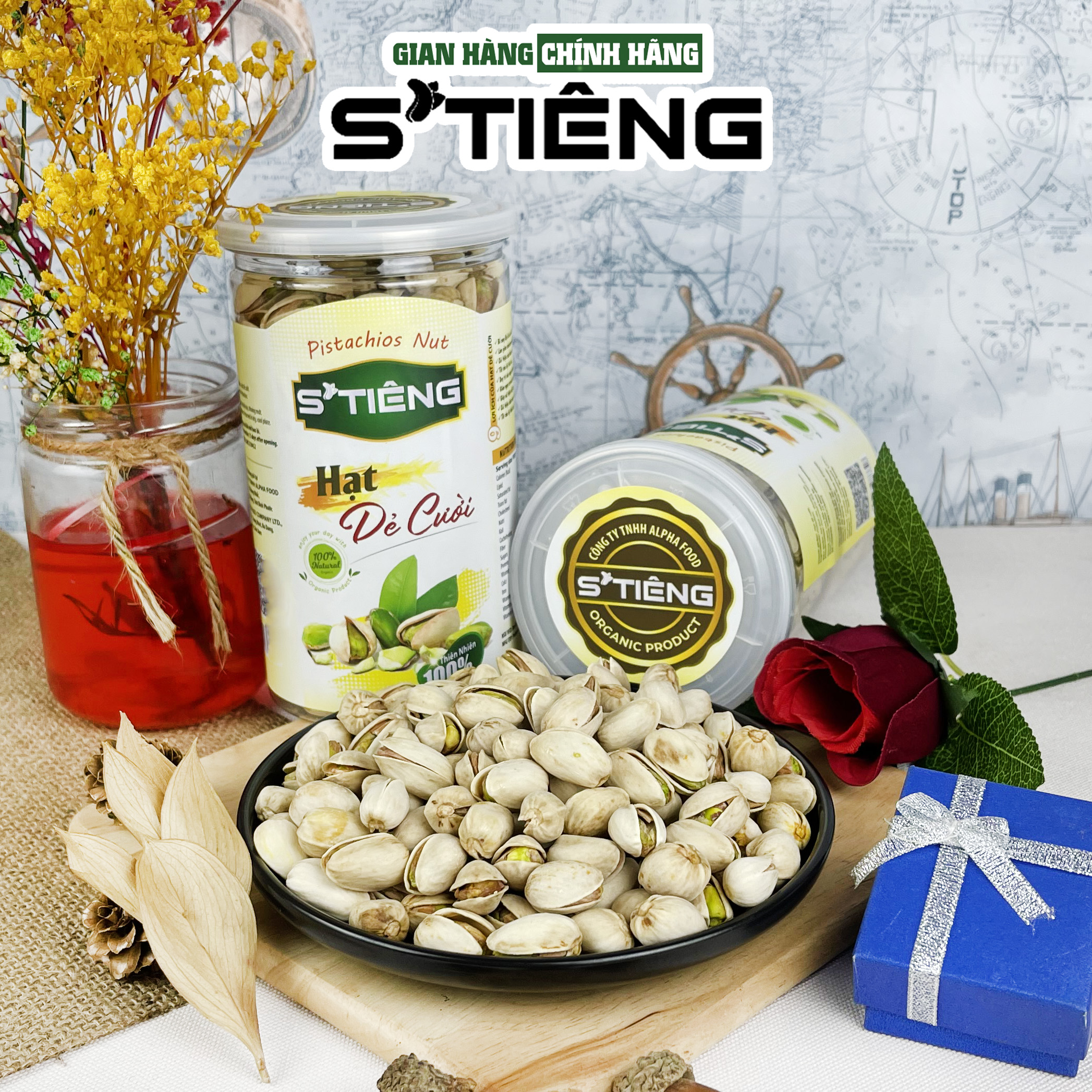 500Gr Hạt Dẻ Cười Mỹ Không Tẫy Trắng S'TIÊNG Hộp