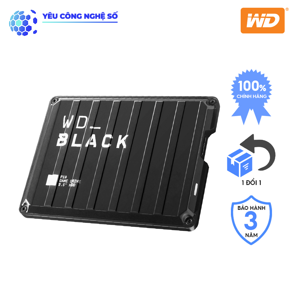 Ổ cứng di động WD Black P10 2TB lưu trữ game hàng chính hãng