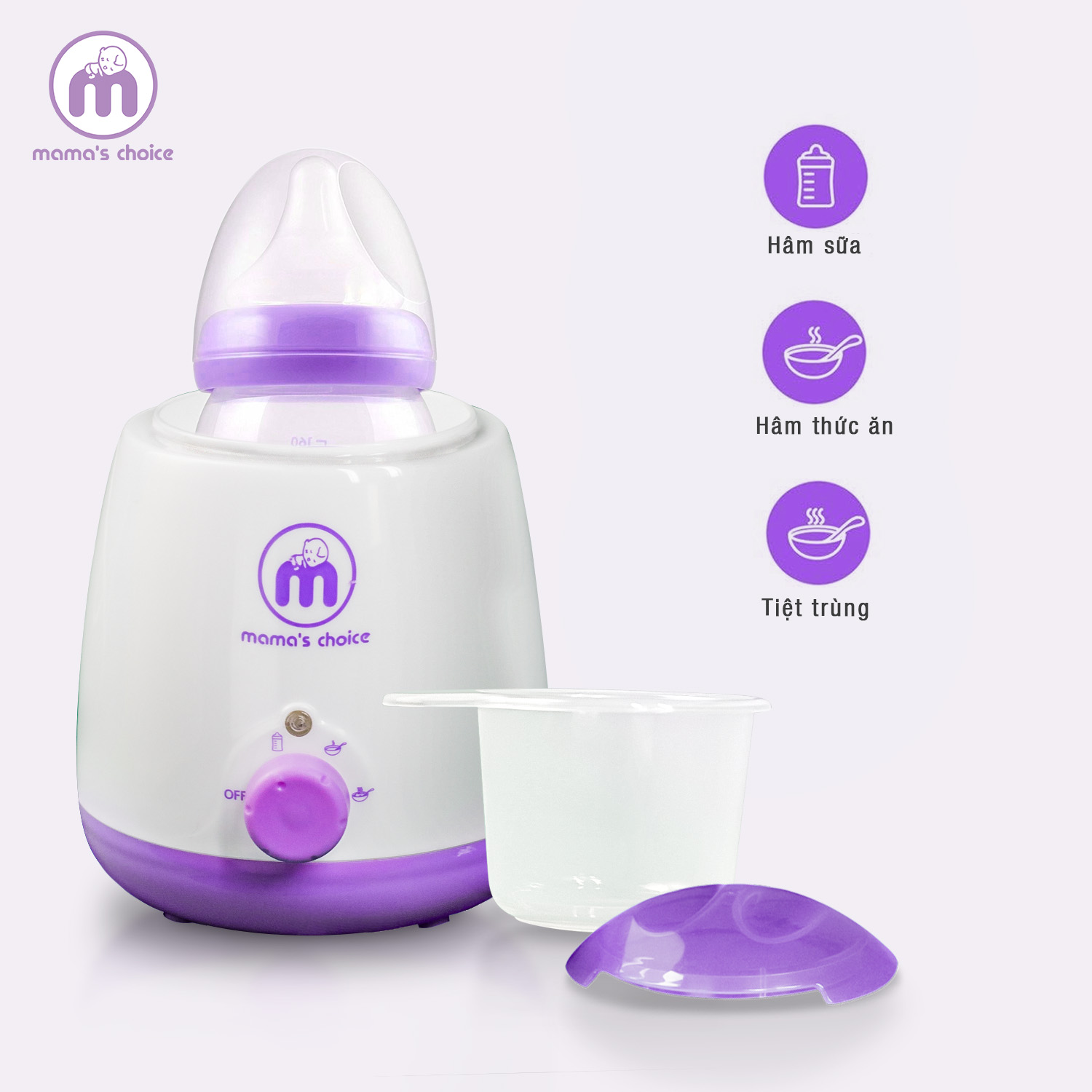 Máy Hâm Sữa Mama’s Choice, Hâm Nóng Sữa Thức Ăn Nhanh và Tiệt Trùng Đồ Dùng Cho Bé, Nhỏ Gọn Dùng Đi Du Lịch, BH 12 Tháng