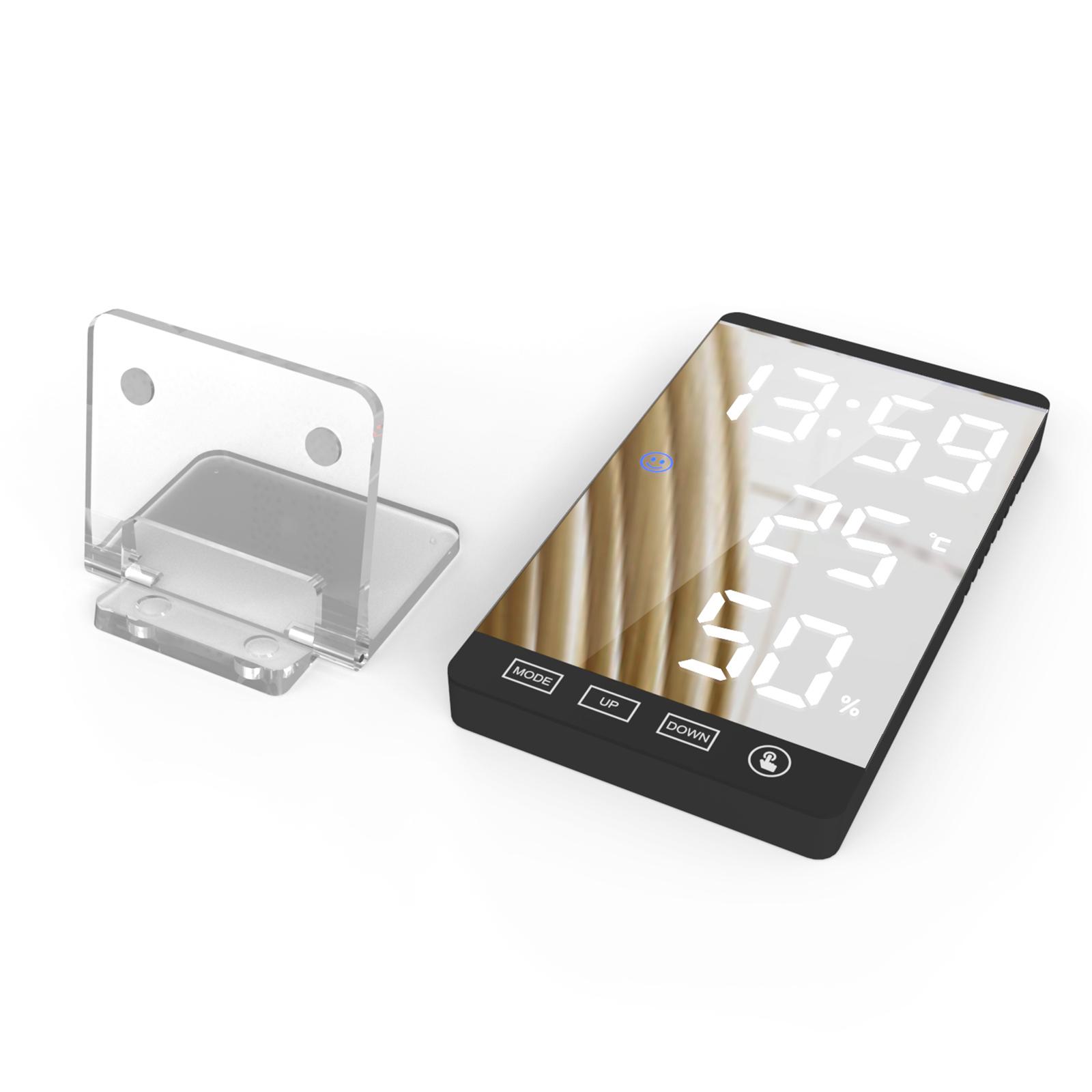 Digital Alarm Clocks,6 Inch Large Display LED Mirror Electronic Clock, with Charging Ports,Snooze,12/24H,Adjustable Brightness,for Bedroom Home Office