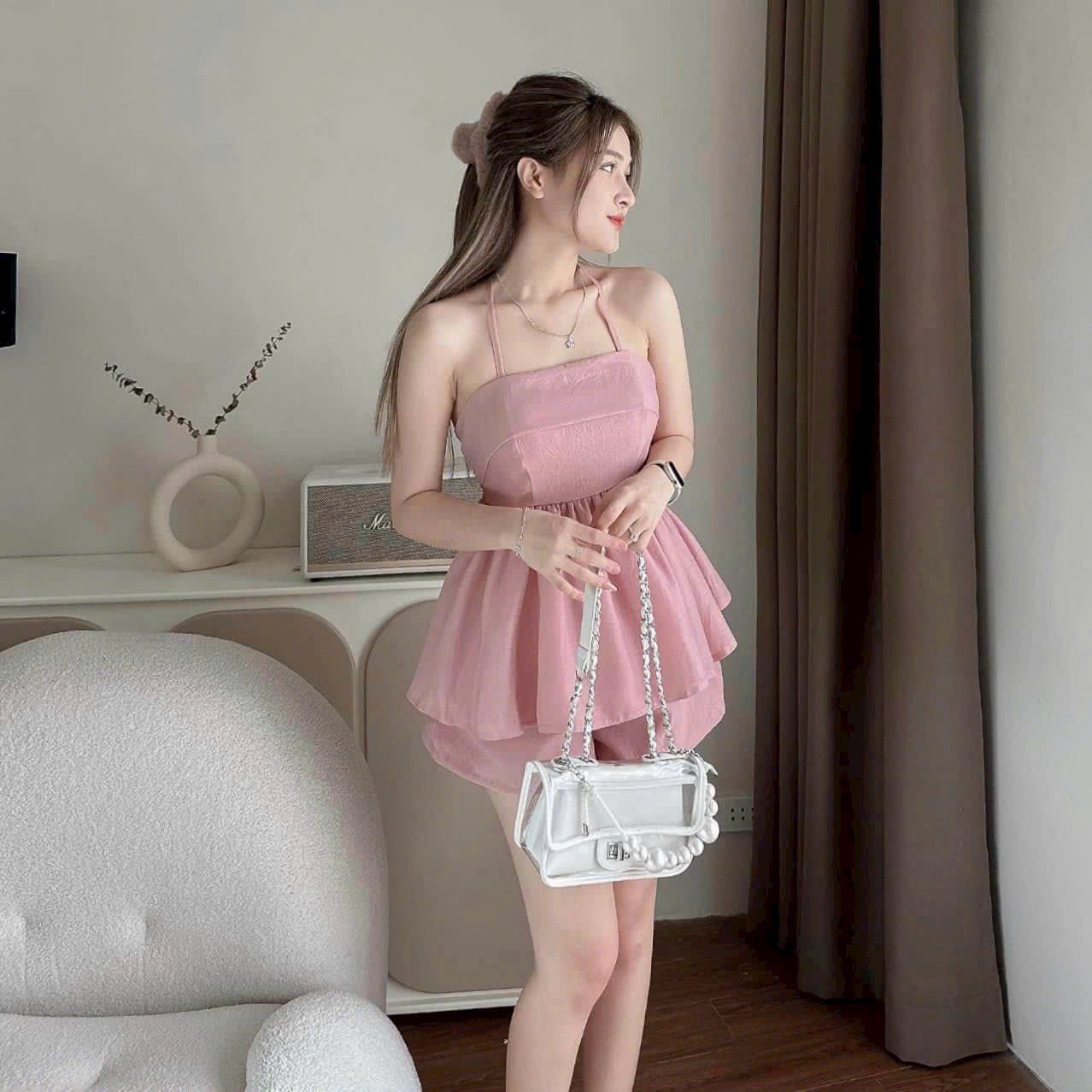 SET ĐÙI MOKING CỘT NƠ SAU (CÓ MÚT NGỰC, QUẦN CÓ LÓT)