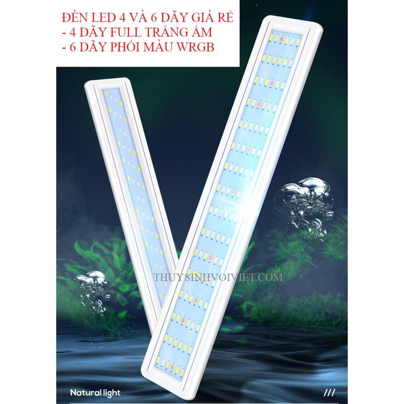 Đèn led 4 và 6 dãy ánh sáng trắng hoặc phối màu WRGB dành cho hồ thủy sinh, hồ cá cảnh, VUI LÒNG XEM KỸ MÔ TẢ