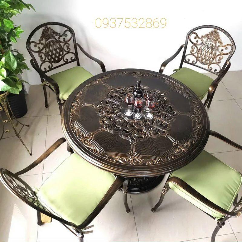 Bàn ghế sân vườn, bàn ghế ngoài trời, bàn ghế nội thất nhôm đúc